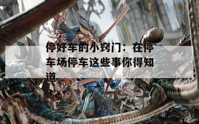 停好车的小窍门：在停车场停车这些事你得知道