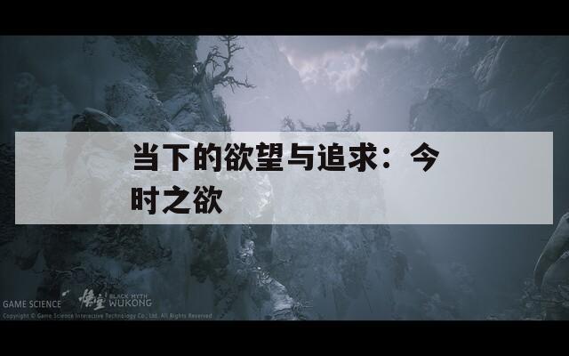 当下的欲望与追求：今时之欲