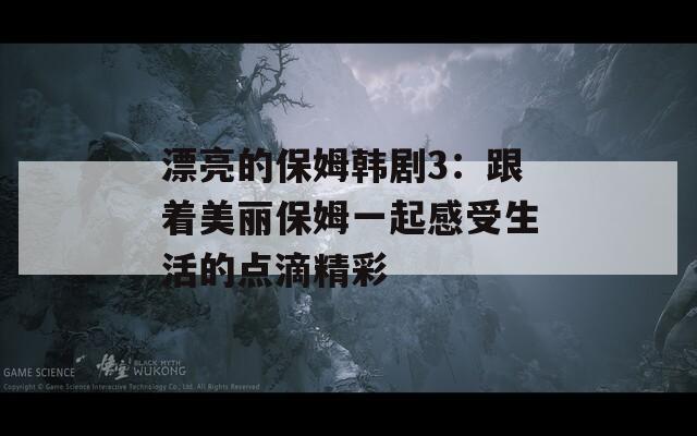 漂亮的保姆韩剧3：跟着美丽保姆一起感受生活的点滴精彩