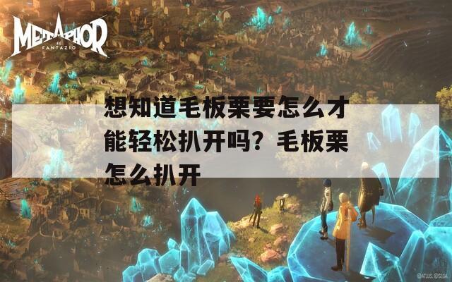 想知道毛板栗要怎么才能轻松扒开吗？毛板栗怎么扒开