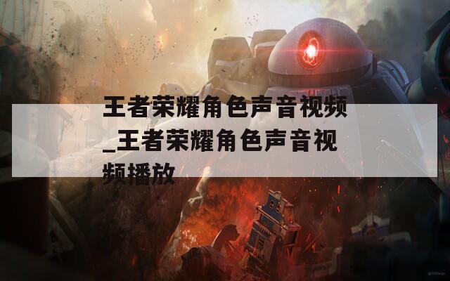 王者荣耀角色声音视频_王者荣耀角色声音视频播放